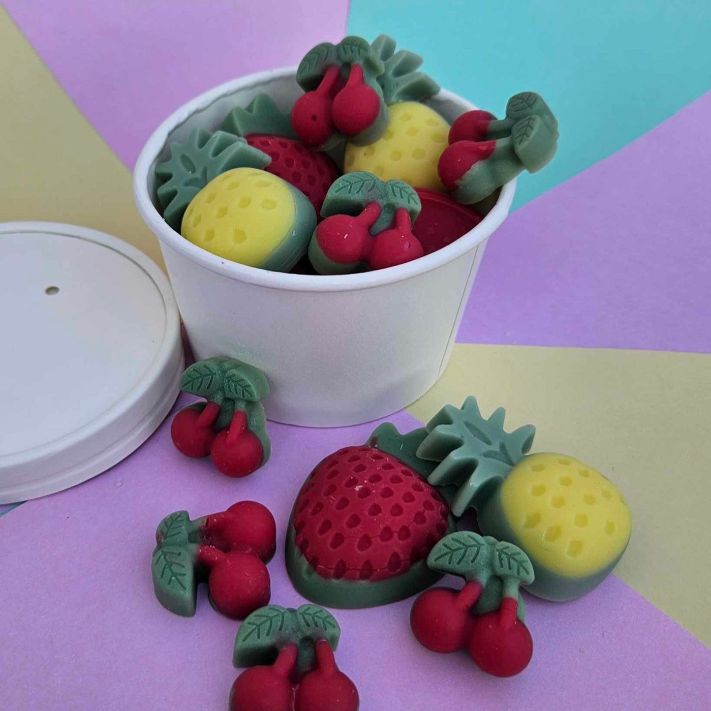 Tropical Fruit Wax Melts - Pineapple, Cherry, Strawberry with Scoopies